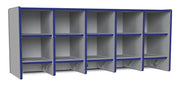 Rainbow Accents® 10 Section Wall Mount Coat Locker - without Trays - Blue