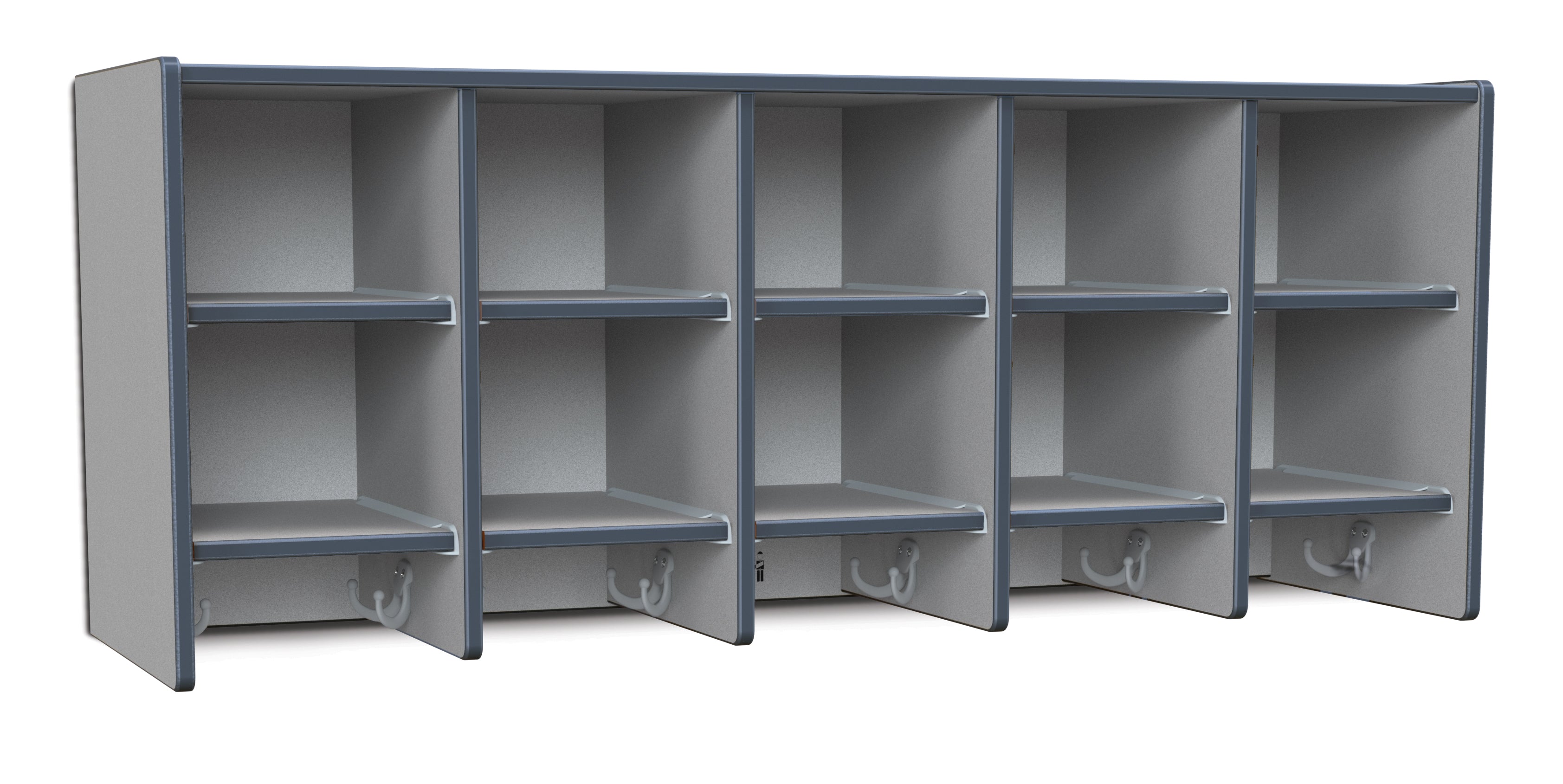 Rainbow Accents® 10 Section Wall Mount Coat Locker - without Trays - Navy