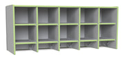 Rainbow Accents® 10 Section Wall Mount Coat Locker - without Trays - Key Lime Green