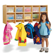 Jonti-Craft® 10 Section Wall Mount Coat Locker - with Clear Trays