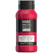 LQ BASICS Acrylic Fluid 118ml Bottle -  Cadmium Red Deep Hue