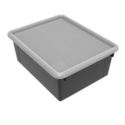 Deep Storage Tray with Lid, Black