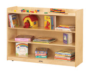 Jonti-Craft® Adjustable Mobile Straight-Shelf with Lip - Plywood Back