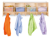 Jonti-Craft® 4 Section Wall Mount Coat Locker - with Clear Tubs