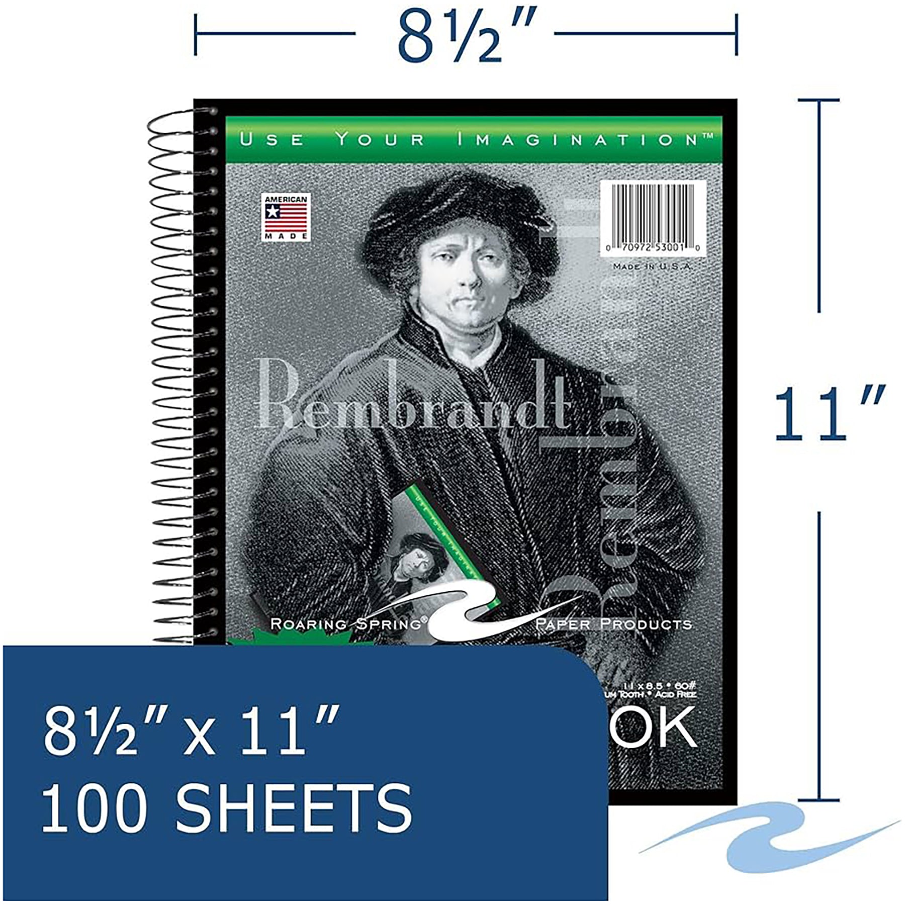 Sketchbook, 11" x 8-1/2", 100 Sheets