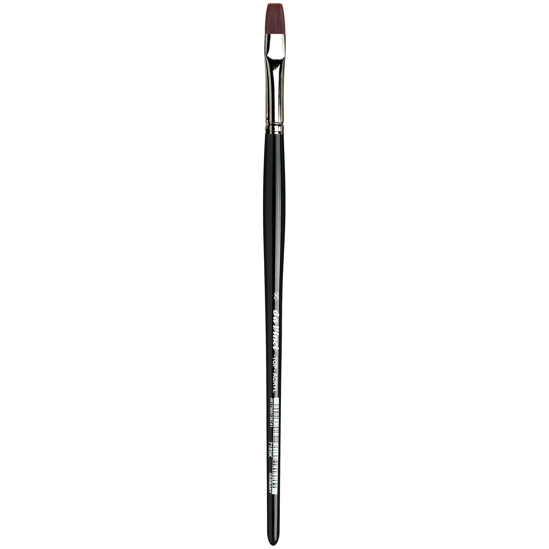 TOP-ACRYL Bright Red-Brown Brush, Synthetic, Acrylic & Oil, Flat, Series 7185K, Size 8
