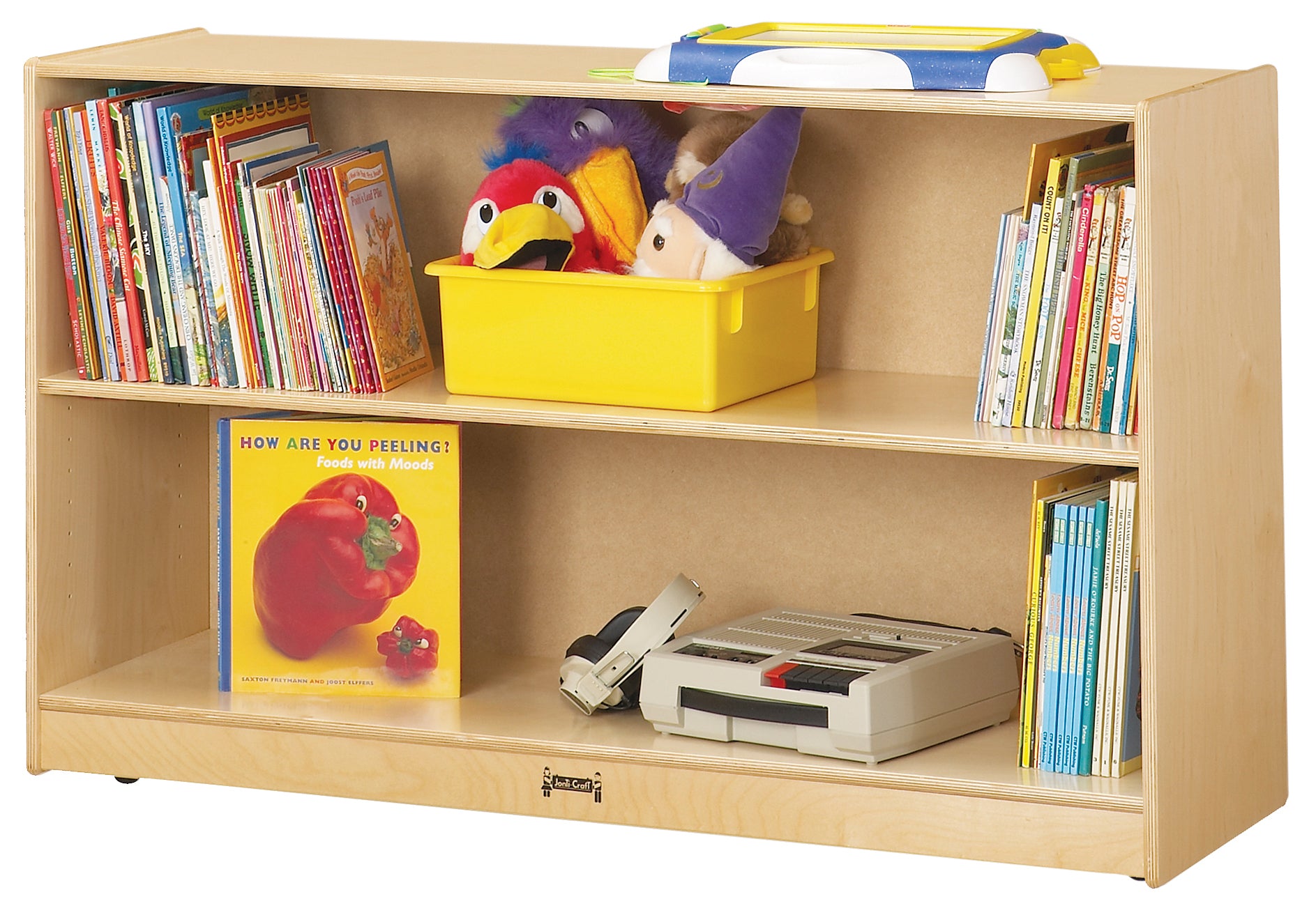 Jonti-Craft® Low Adjustable Mobile Straight-Shelf - Magnetic Write-n-Wipe Back