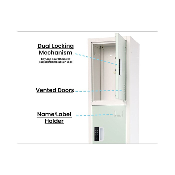 72" H x 12" W  4-Tier Steel Storage Locker with Digital Lock, Misty Green