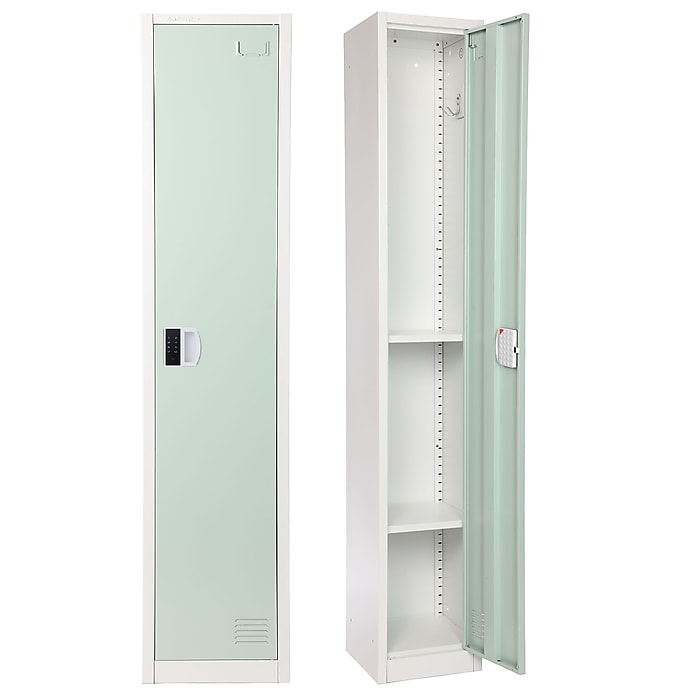 72" H x 12" W  Single Tier Steel Storage Locker with Digital Lock, Misty Green
