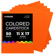 Hygloss Colored Cardstock - 11"x17", 50 sheets, Dark Orange