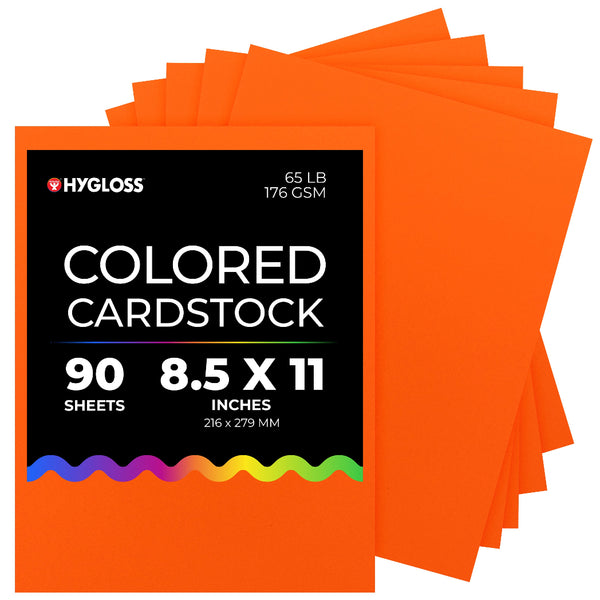 Hygloss Colored Cardstock - 8.5"x11", 90 sheets, Dark Orange