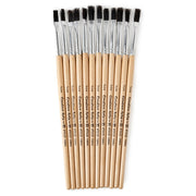 Easle Brushes, 1/4" Wide, Stubby Handle, Natural Bristles, Pack of 12