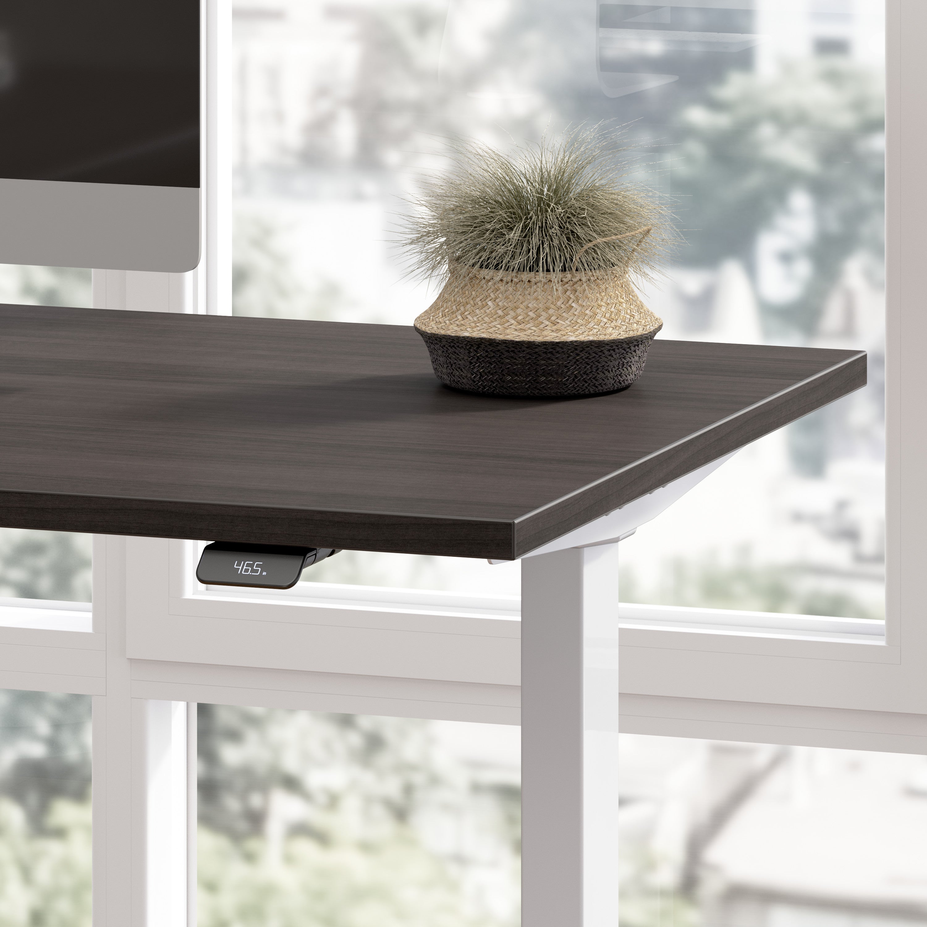 Bush Business Furniture Move 60 Series 48W x 24D Electric Height Adjustable Standing Desk in Storm Gray with Metallic Gray Base - 47.6" Width x 23.62" Depth x 47.69" Height