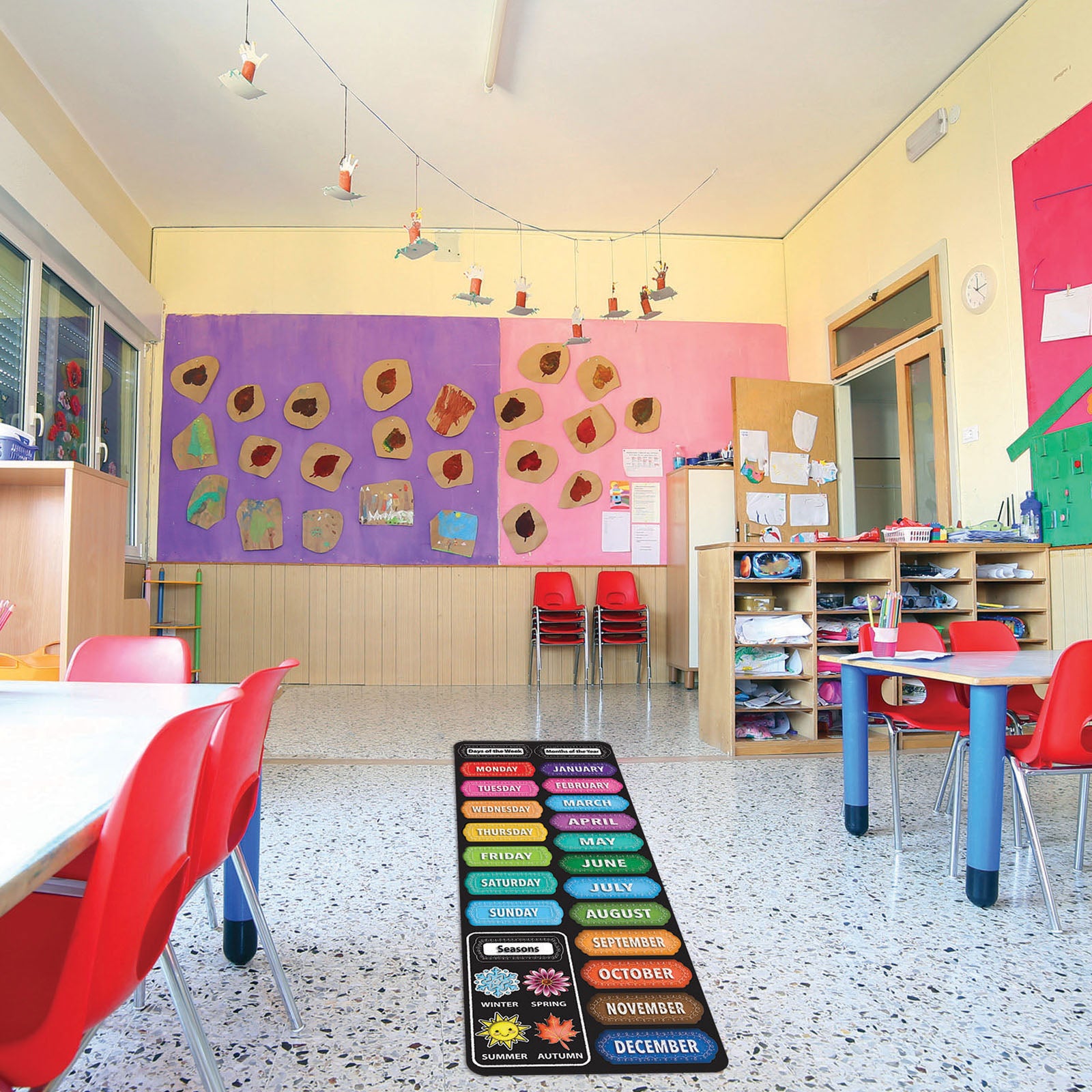 Smart Poly™, The Original Fun Mat™, Mat Runner, 15.5" x 47", Days, Months, Seasons, Chalk Loop