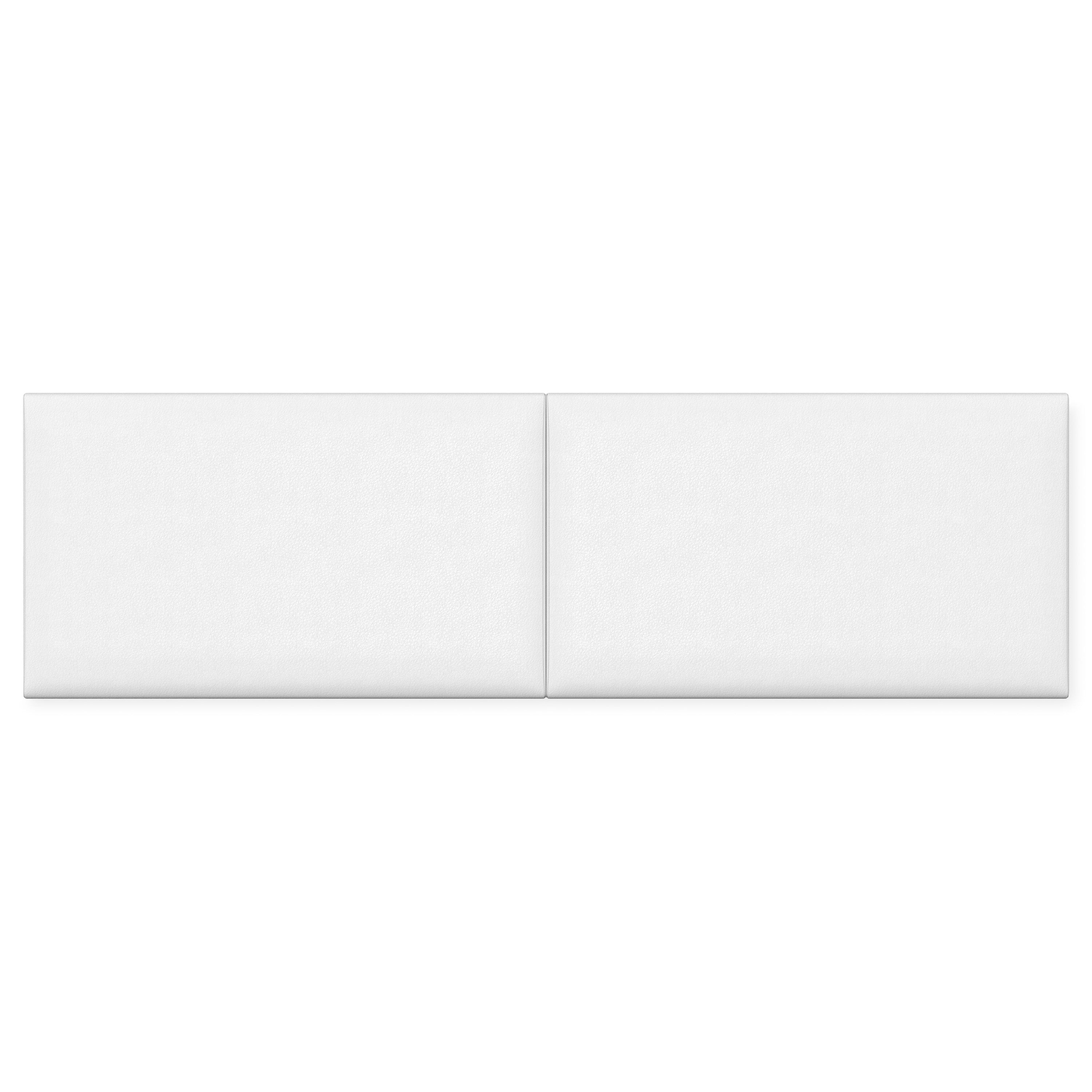 Jaxx Panelist Modern Padded Headboard- Set of 2 Wall Mounted Panels (Each 22.5" x 38")- King Double Tall, Vegan Leather, Black