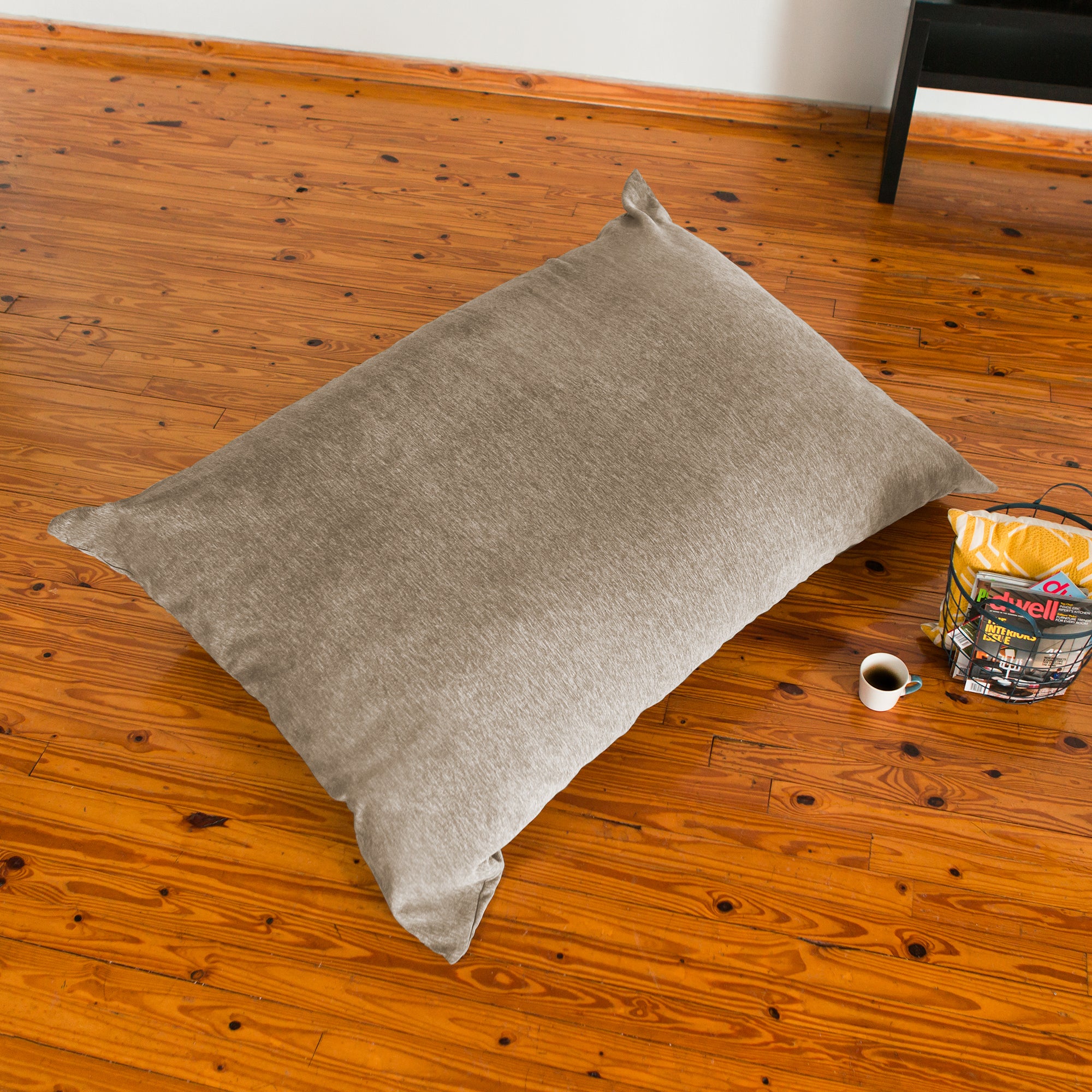 Jaxx 5.5 ft Pillow Saxx Foam Bean Bag Pillow, Premium Chenille Cover, Beige