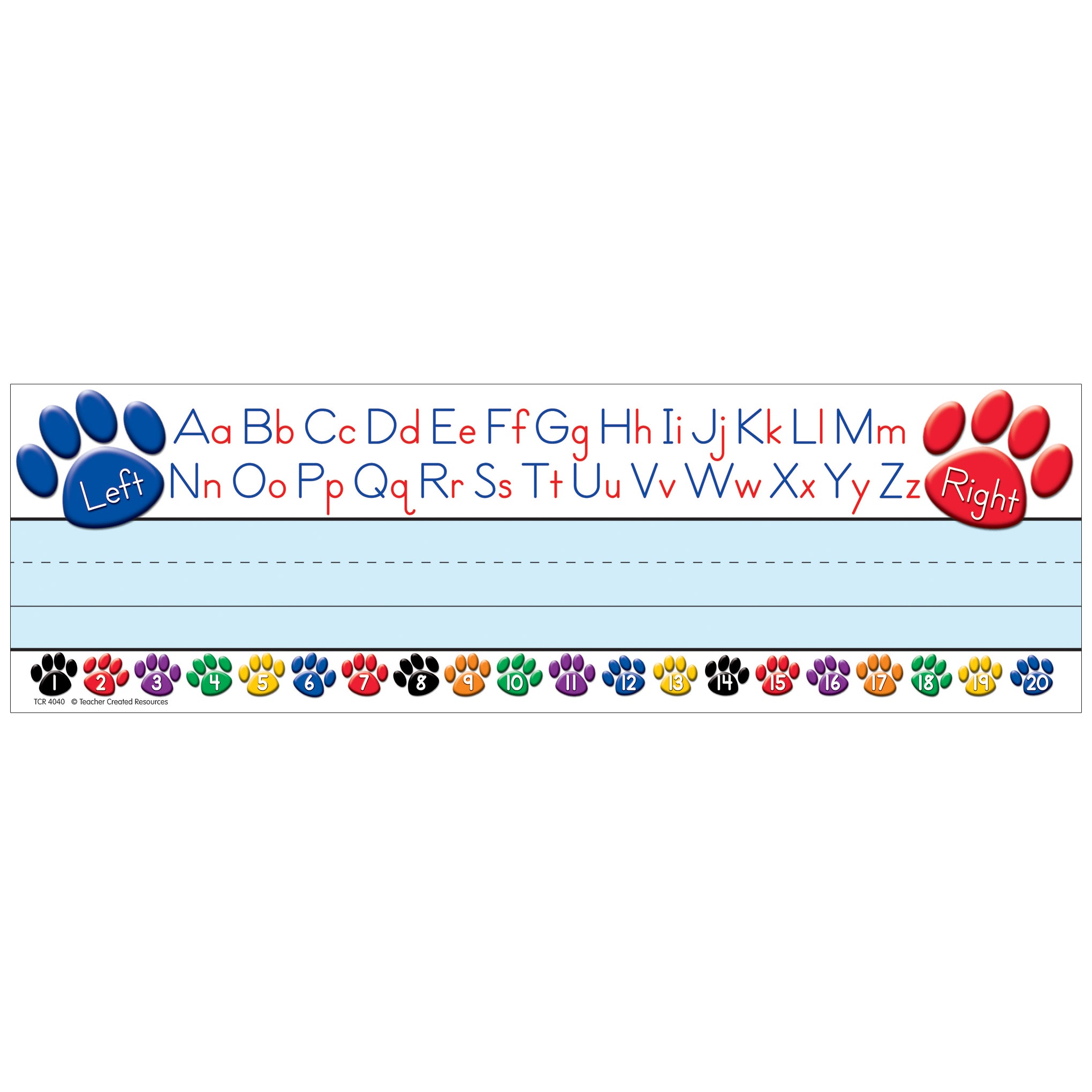 Paw Prints Left/Right Alphabet Flat Name Plates