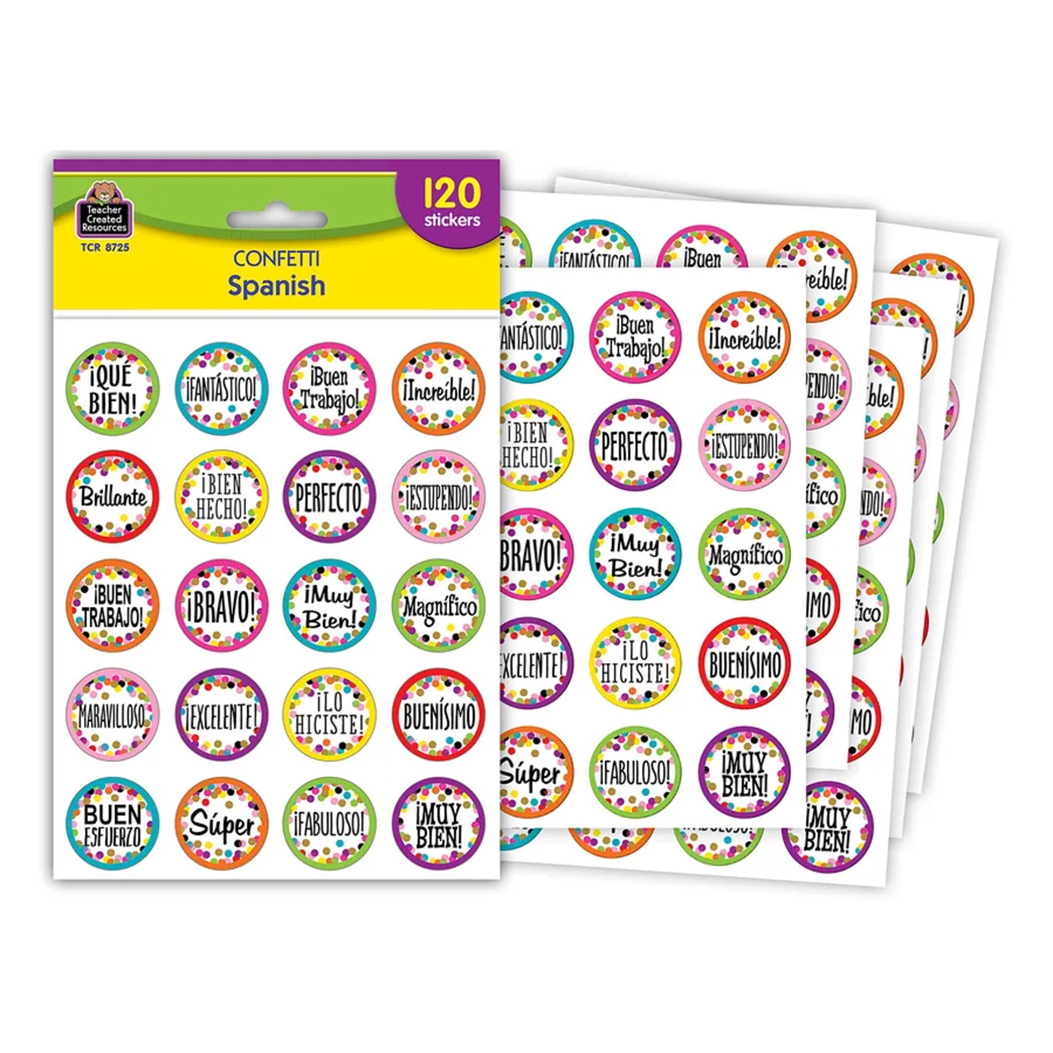 Confetti Spanish Stickers
