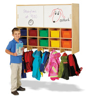 Jonti-Craft® 10 Section Wall Mount Coat Locker with Storage – with Colored Cubbie-Trays
