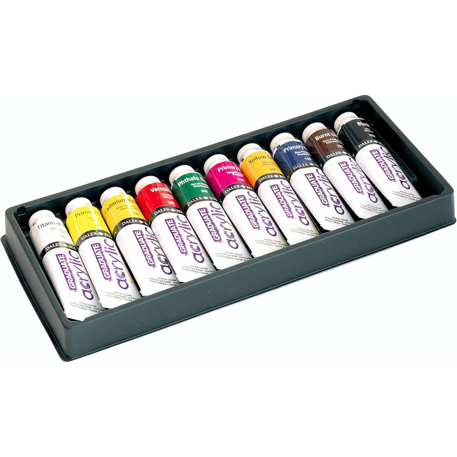 Graduate Acrylic Paint Selection Set, Assorted Colors, 38ml, 10 Pieces