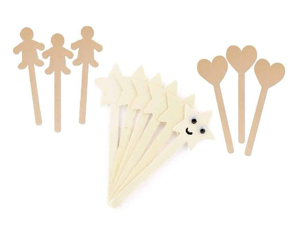 Wood Popstix Shapes - 25 People Sticks