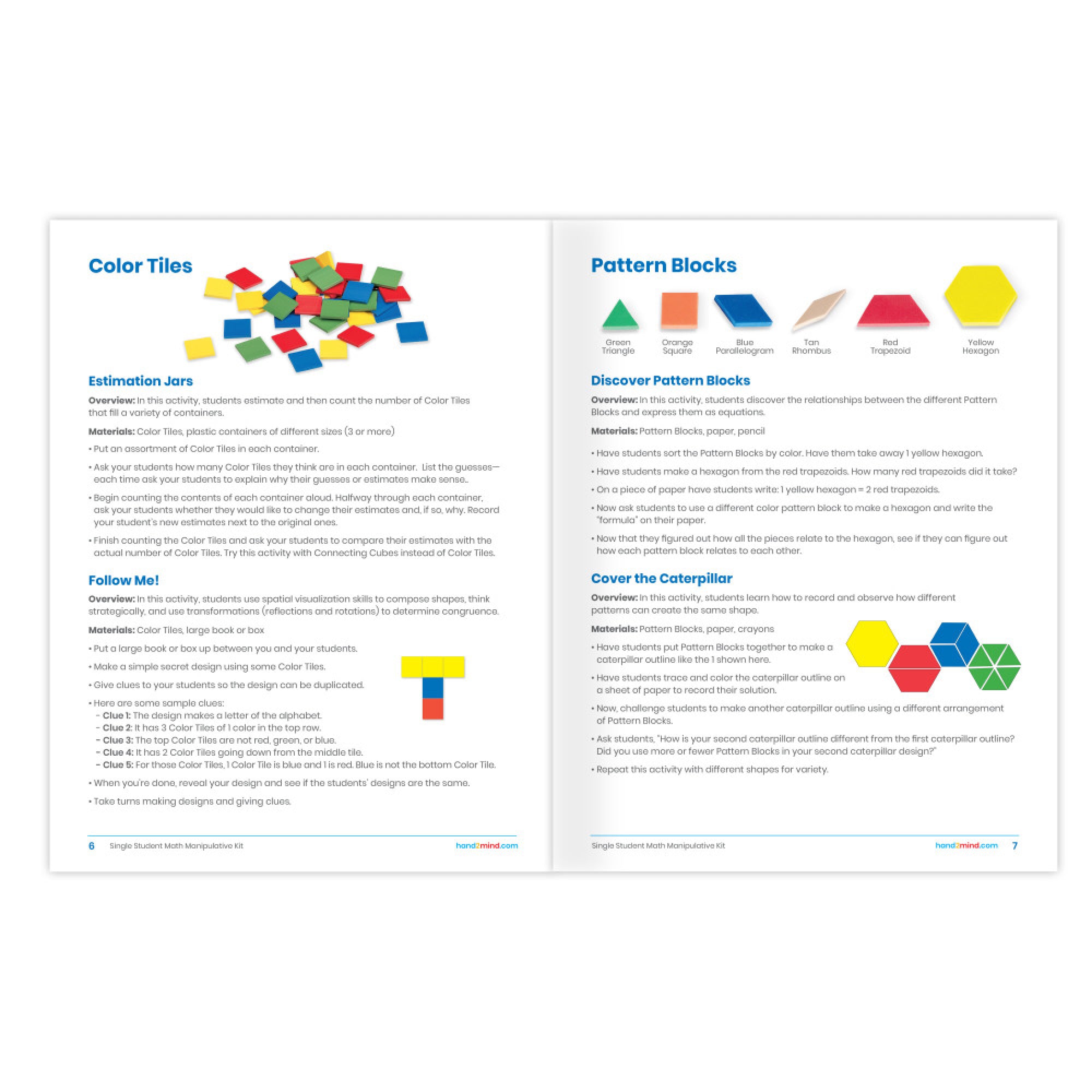 Individual Student Manipulative Kits, Grades K-2, Set of 4