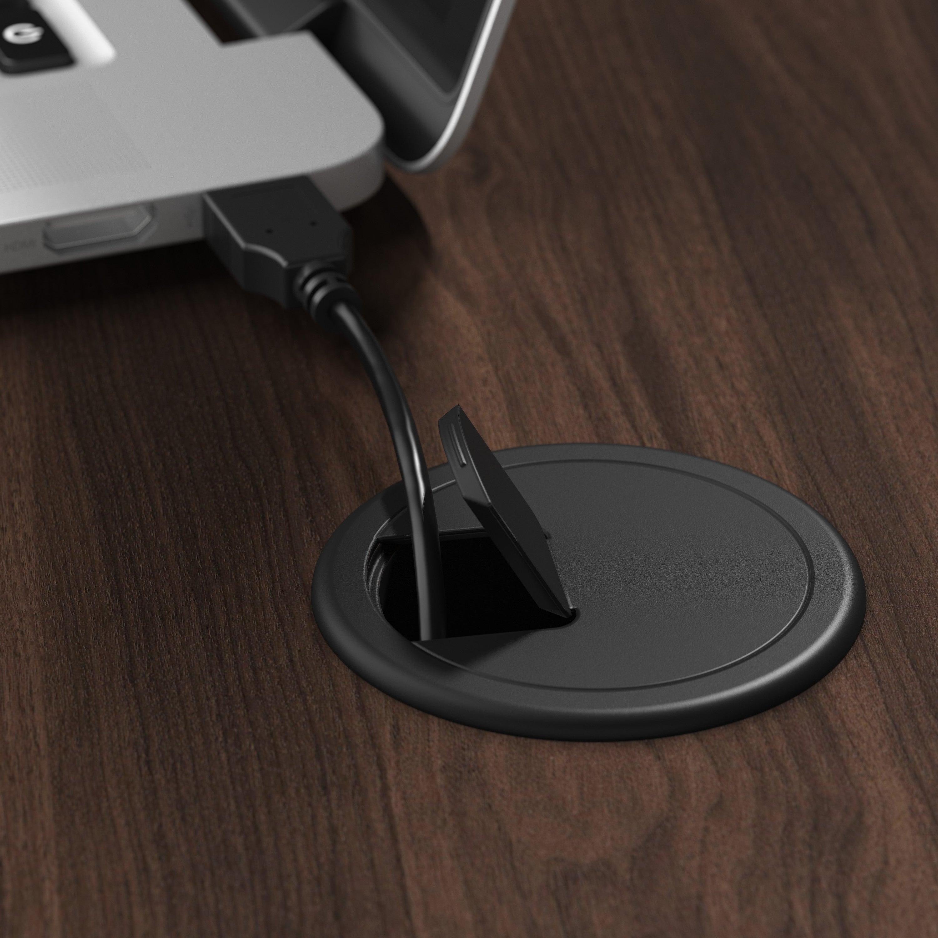 Bush Business Furniture Move 60 Series 60W Height Adjustable L Shaped Standing Desk in Black Walnut with Metallic Gray Base - 59.45" Width x 76.97" Depth x 27.44" Height