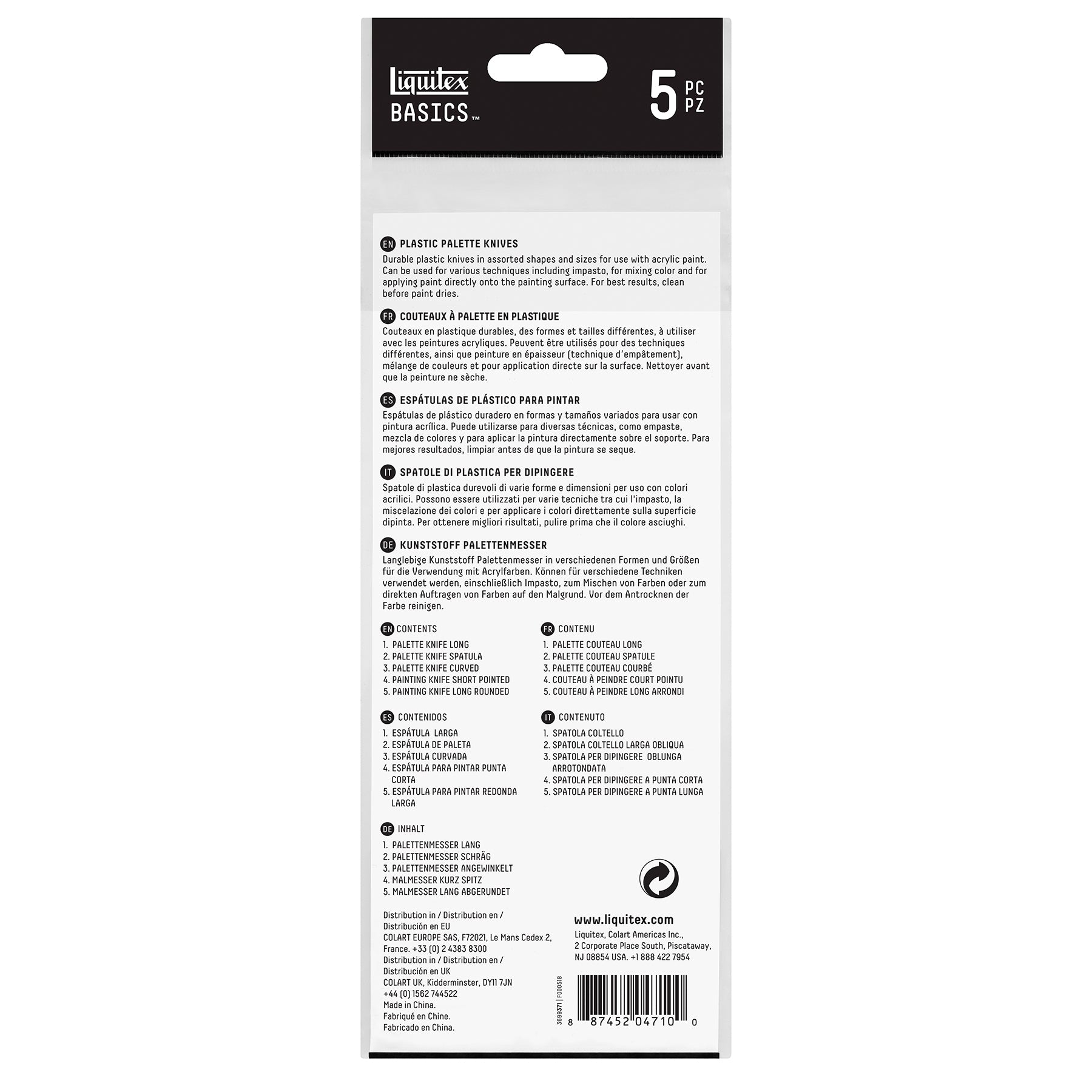 BASICS Plastic Palette Knife Set (x5)