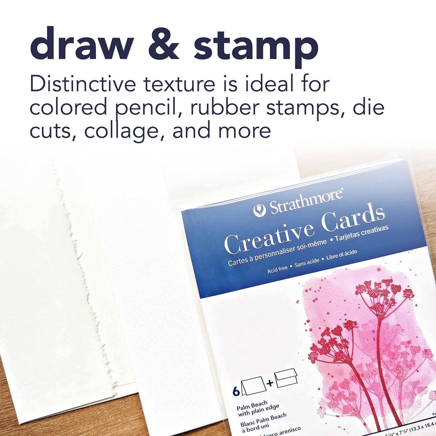 Creative Cards & Envelopes, Palm Beach with Plain Edge, Full Size, 5x6.875 inch, 6 Pack
