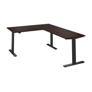 Bush Business Furniture Move 60 Series 60W Height Adjustable L Shaped Standing Desk in Black Walnut with Black Base - 59.45" Width x 76.97" Depth x 27.44" Height