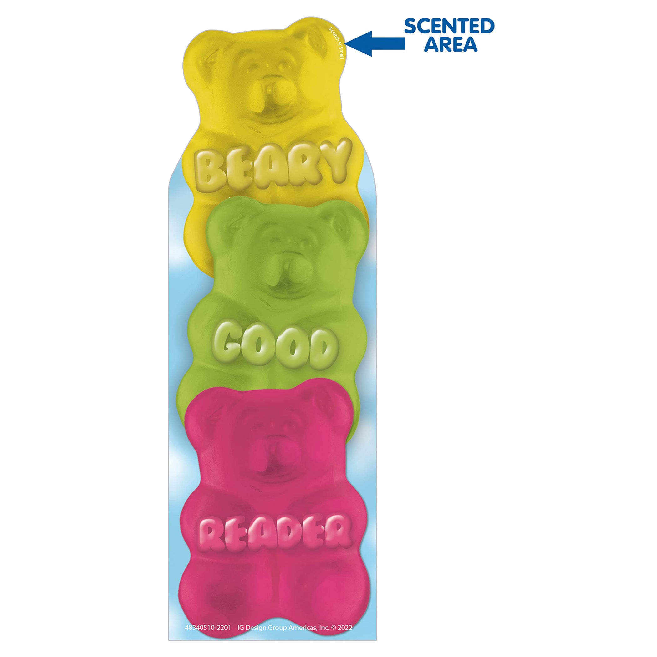 Beary Good Reader Gummy Bear Scented Bookmarks, Pack of 24