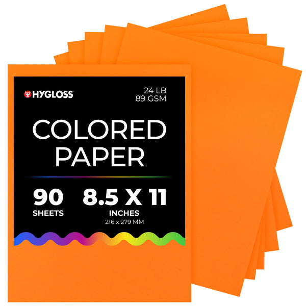 Hygloss Colored Paper - 8.5"x11", 90 count, Bright Orange