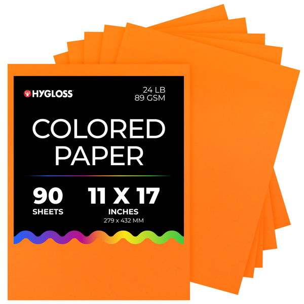 Hygloss Colored Paper - 11"x17", 90 count, Bright Orange