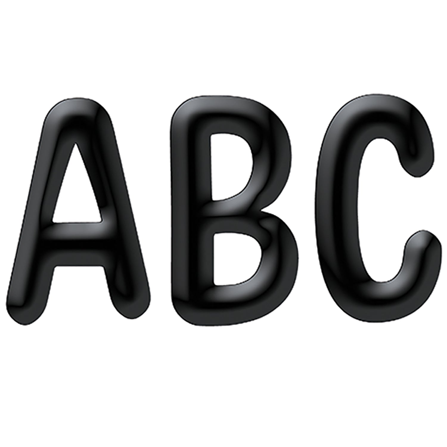 Color My World - Solid Black 4" Deco Letters, Pack of 180