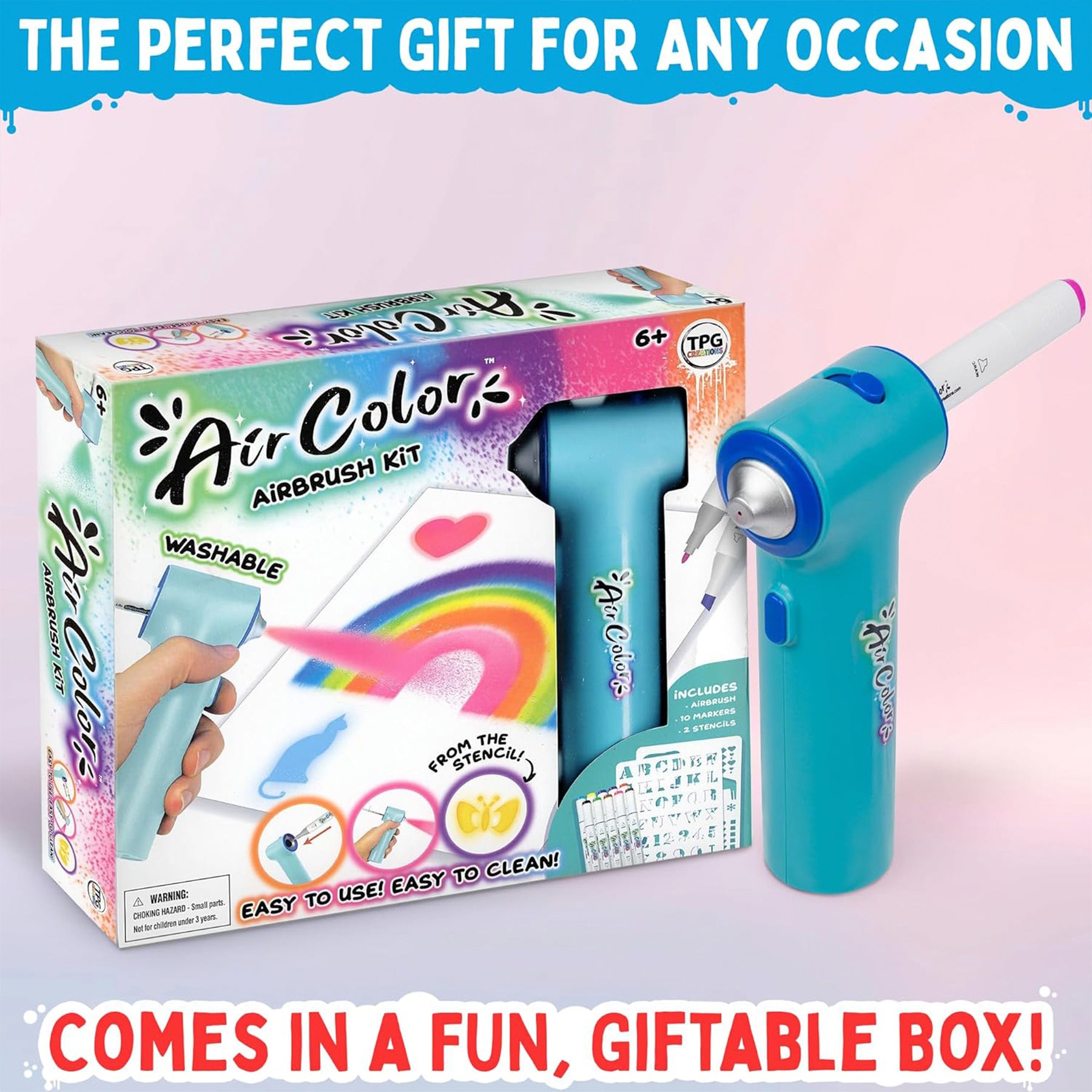 Aircolor Airbrush Kit with Markers & Stencils