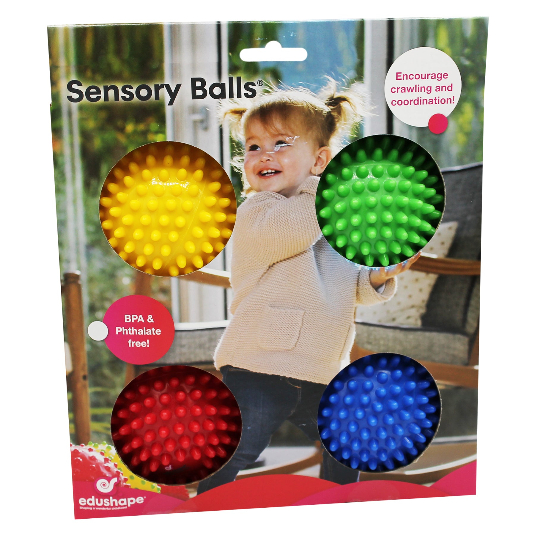 The Original Sensory Balls, Opaque 4" - Set of 4 - Grip, Toss And Roll For Sensory Engagement