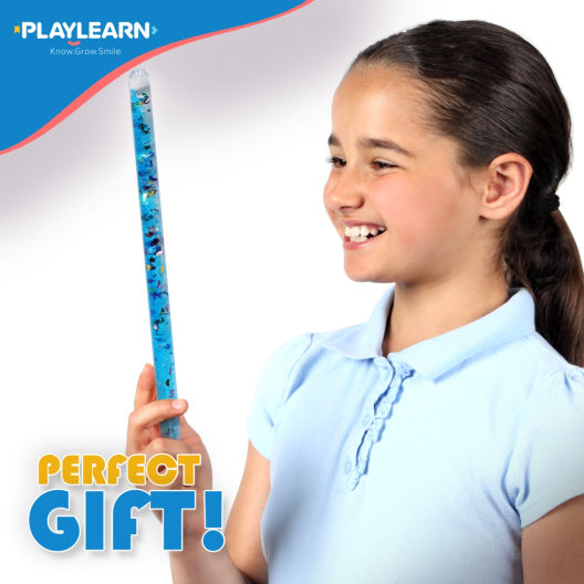 Sensory Glitter Wand - ABC, Number and Shapes - 2 Pack (12.5" H x 0.5" W x 0.5" L)