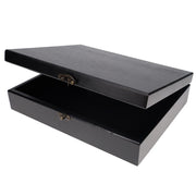 Accessories  &  Clocks Wooden Treasure Box, Black Stained, 12 3/16" X 9 9/16" X 2 7/8" Compatible With Most Chessmen