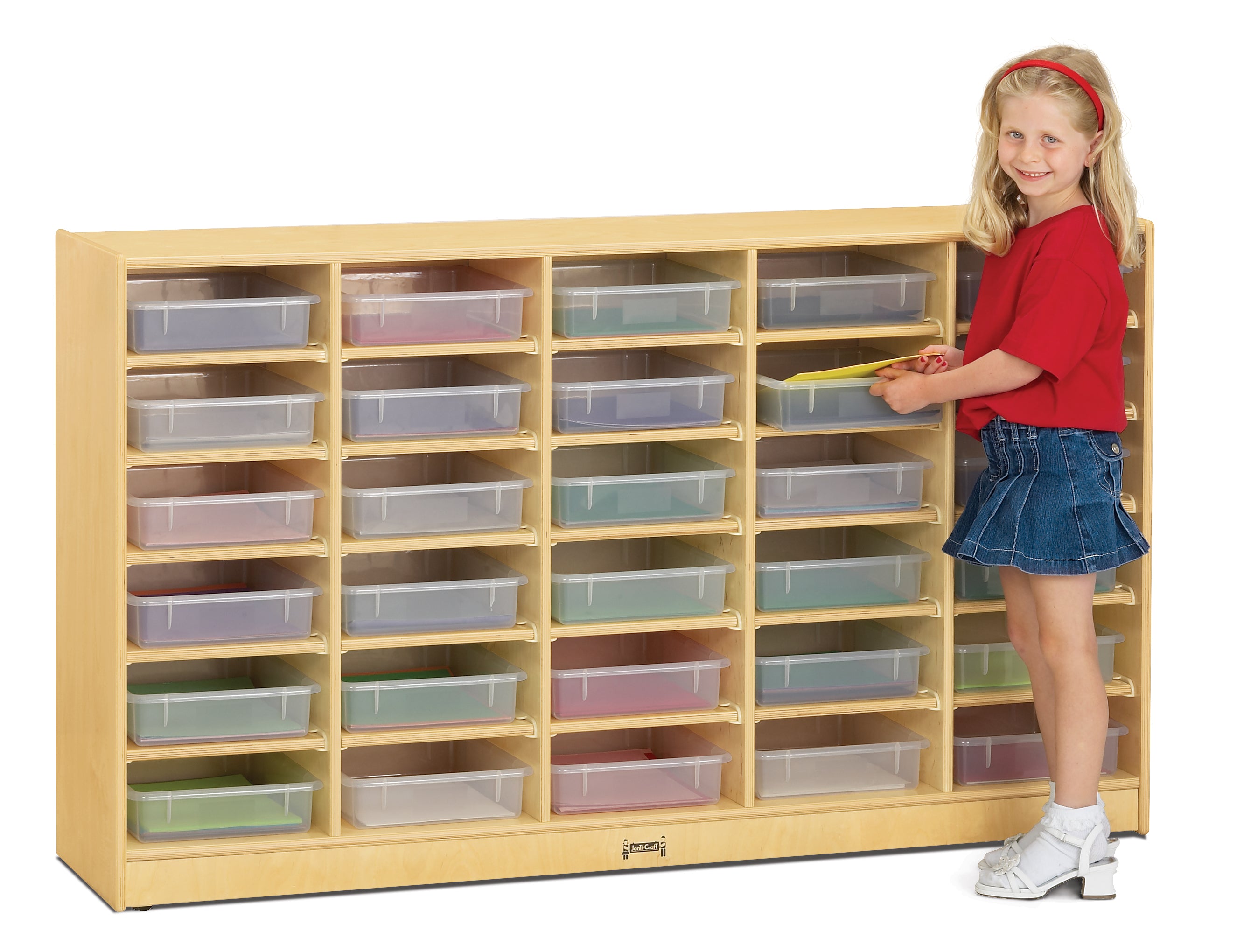 Jonti-Craft® 30 Paper-Tray Mobile Storage - with Colored Paper-Trays