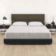 Jaxx Panelist Modern Padded Headboard – Set of 4 Wall Mounted Panels (Each 11.25" x 30") - Queen, Vegan Leather, Thunder Grey