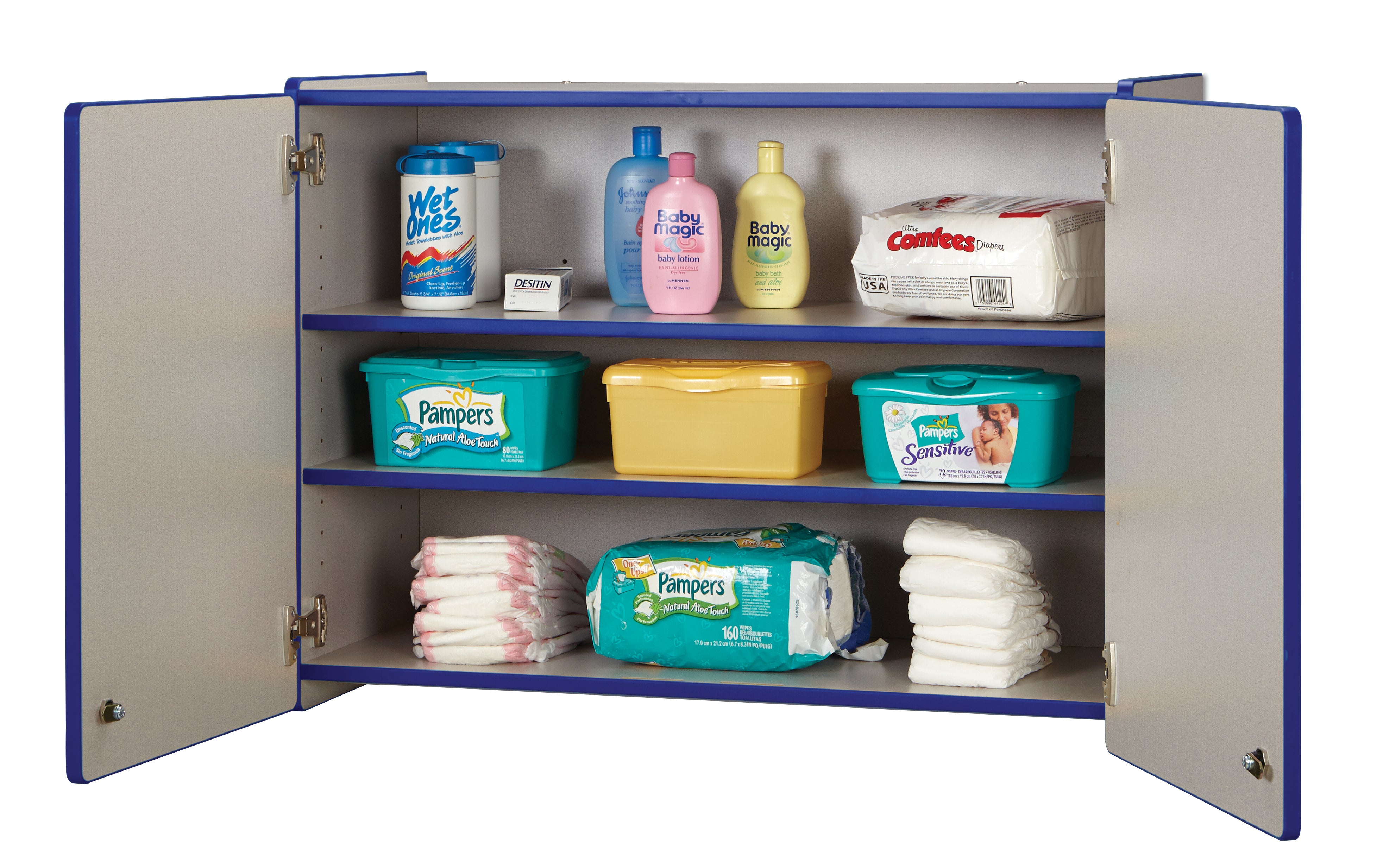 Rainbow Accents® Lockable Wall Cabinet - Blue