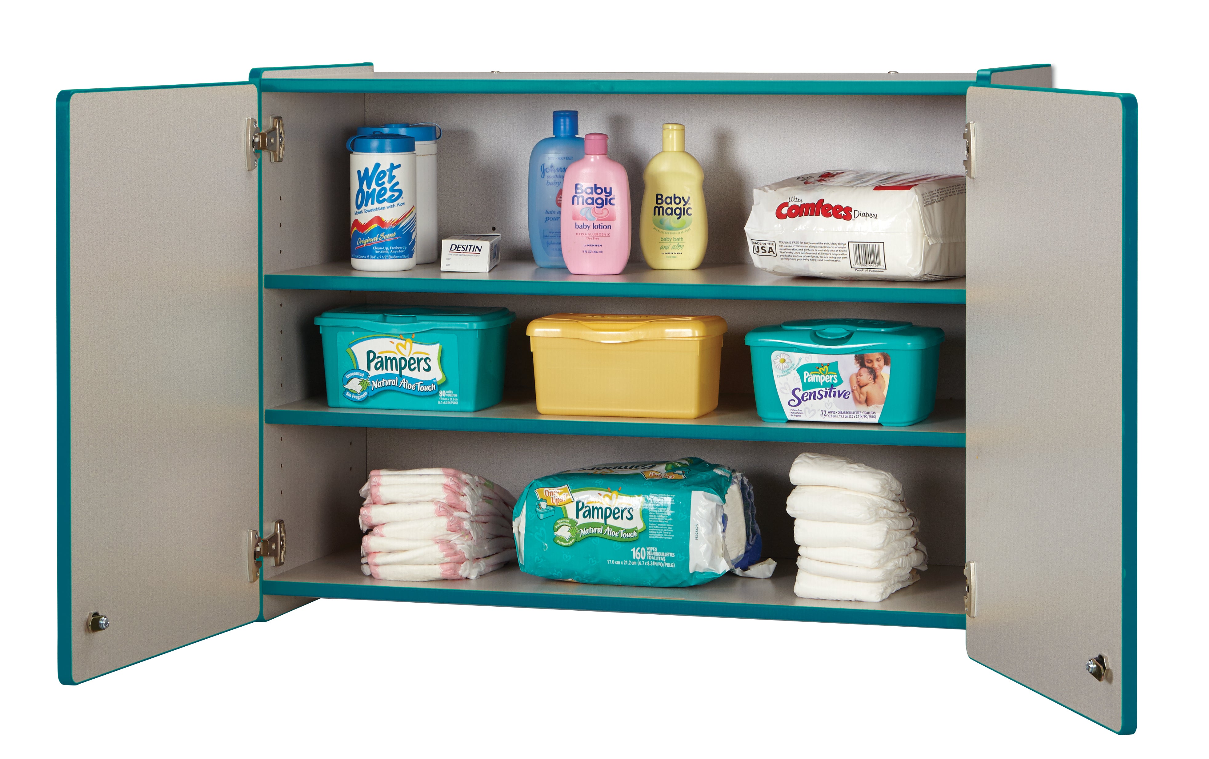 Rainbow Accents® Lockable Wall Cabinet - Teal