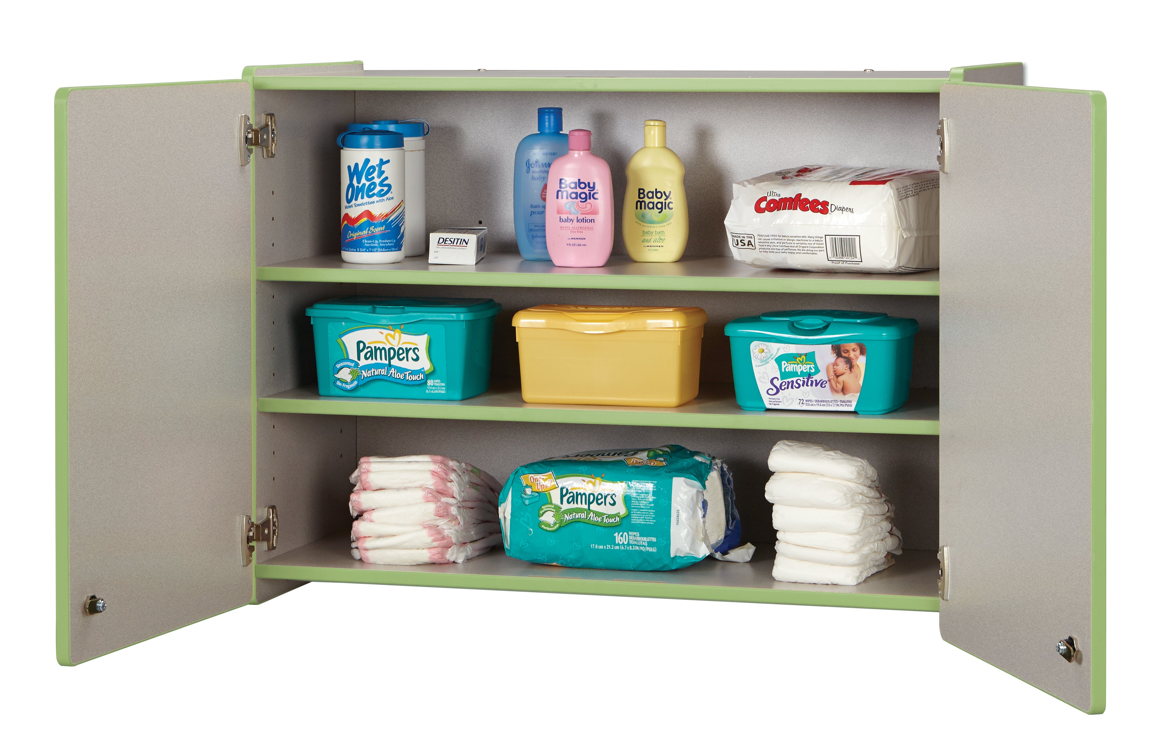 Rainbow Accents® Lockable Wall Cabinet - Key Lime Green