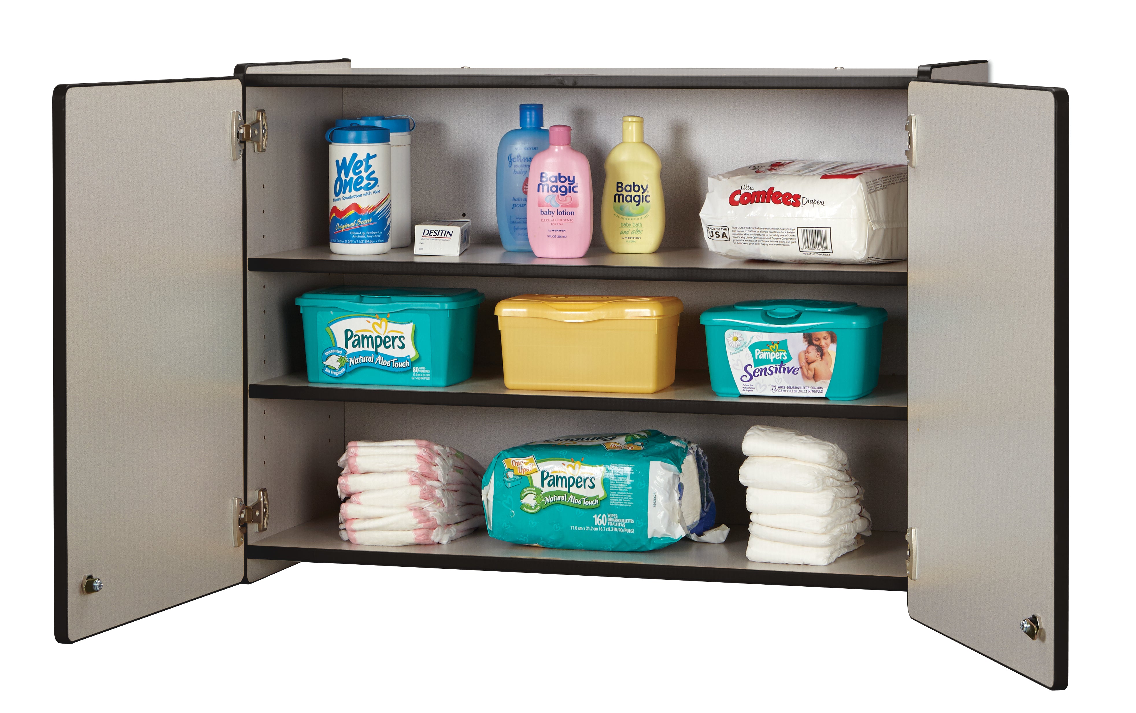Rainbow Accents® Lockable Wall Cabinet - Black