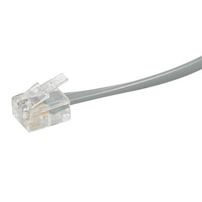 C2G/Cables to Go 09593 RJ11 6P4C Straight Modular Cable, Silver (50 Feet/15.24 Meters)