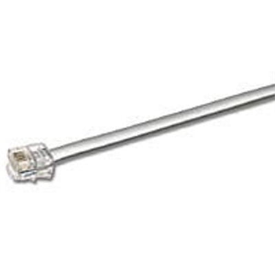 C2G 14ft RJ12 6P6C Straight Modular Cable - RJ-12 Male - RJ-12 Male - 14ft - Silver
