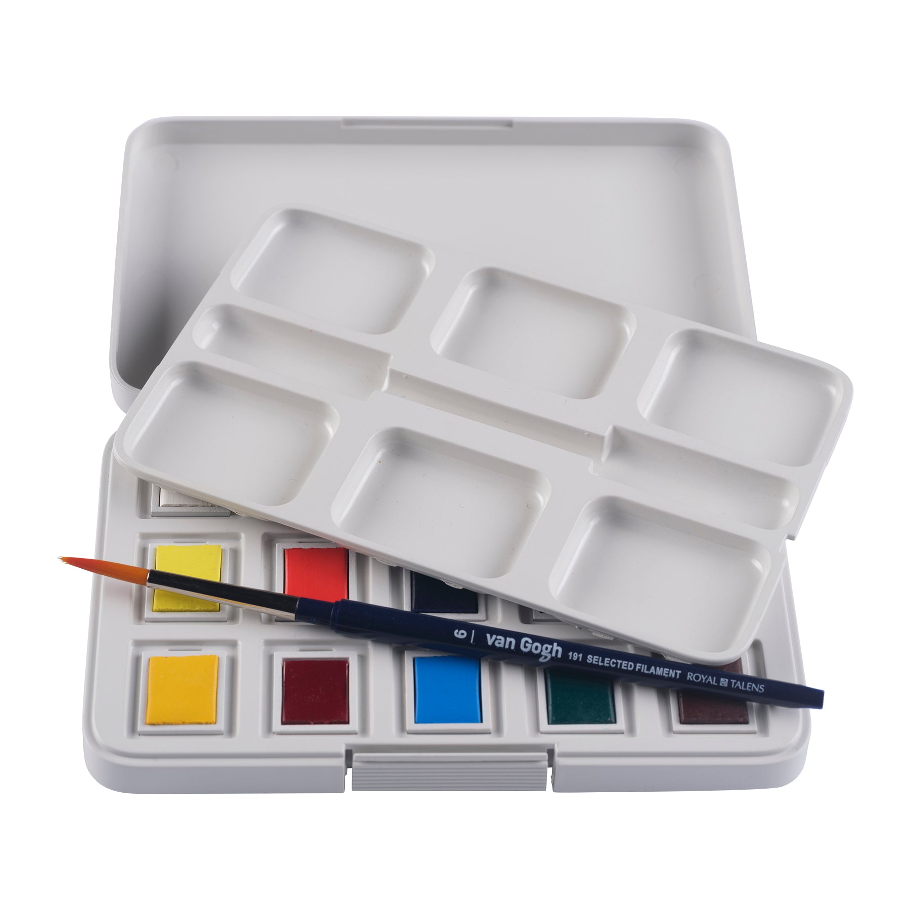 Watercolor Plastic Pocket Box, 12 Pan General Selection