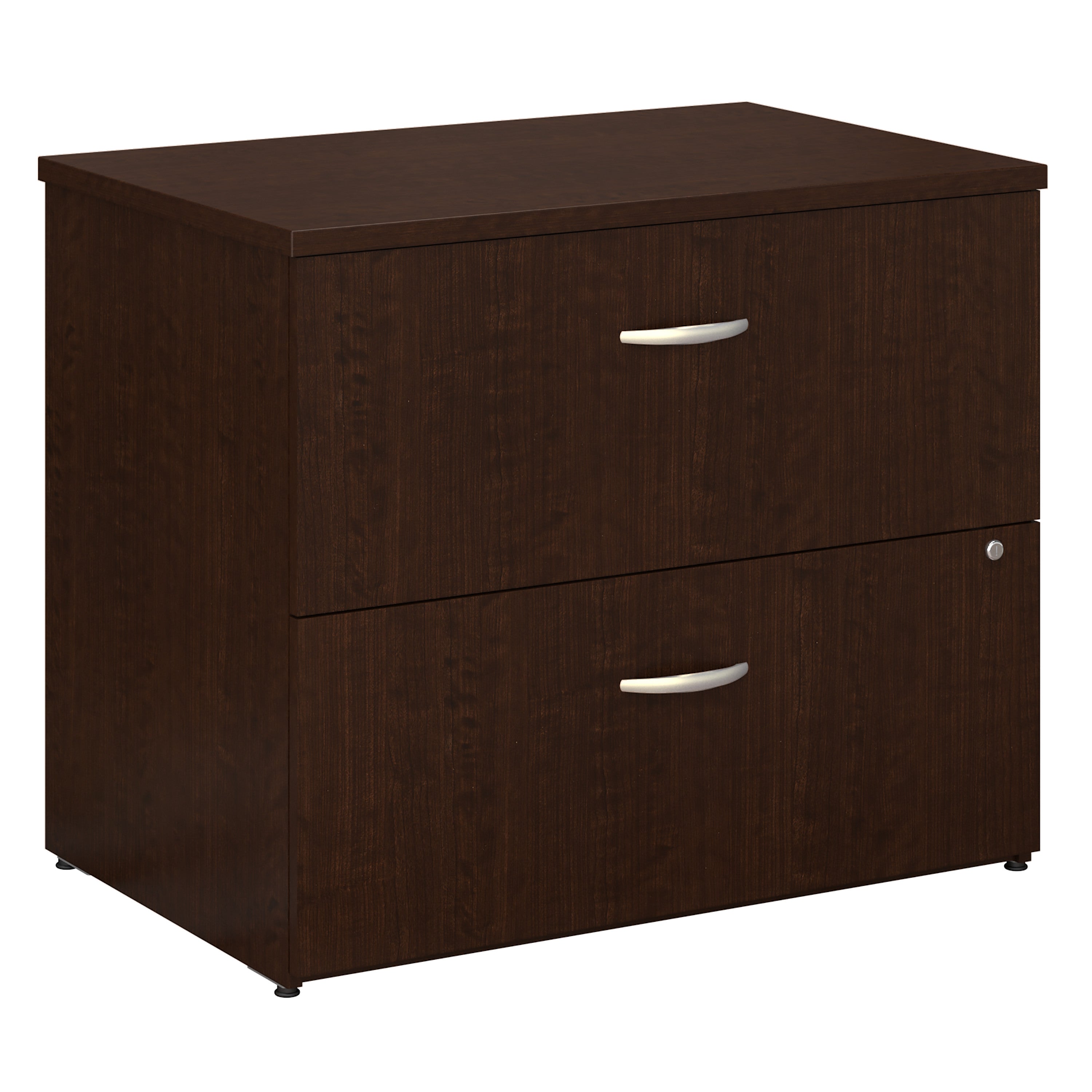 Bush Business Furniture Easy Office Lateral File Cabinet in Mocha Cherry - 35.67" Width x 23.35" Depth x 29.84" Height