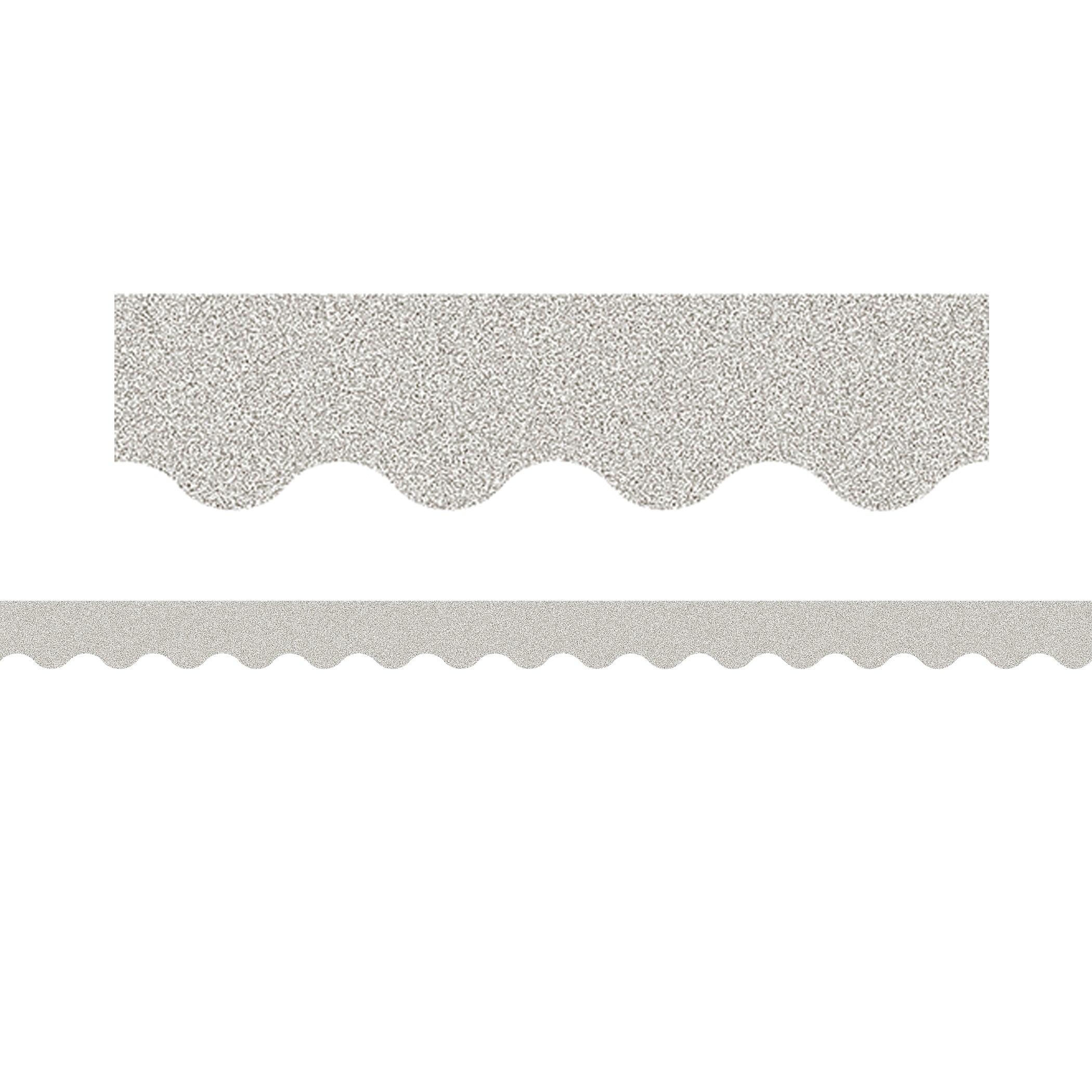 Silver Glitz Scalloped Border Trim