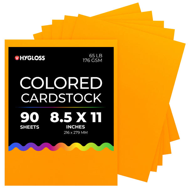 Hygloss Colored Cardstock - 8.5"x11", 90 sheets, Light Orange